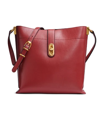 Donna Karan New York Bridgehampton Leather Turnlock Triple Compartment Crossbody