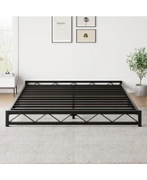 gaomon Full Size Bed Frame, Metal Low Platform Bed Frame, with Wavy Pattern