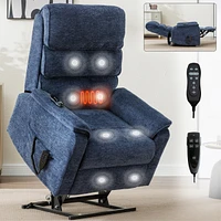 Chenille Dual Motor Infinite Position Up to 350 Lbs Power Lift Recliner Chair with Power-Remote