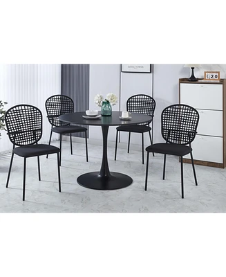 1+4,5pieces dining set, Table metal leg Mid-century Dining Table for 4-6 people With Mdf Table Top, Pedestal Dining Table, End Table Leisure Coffee Ta