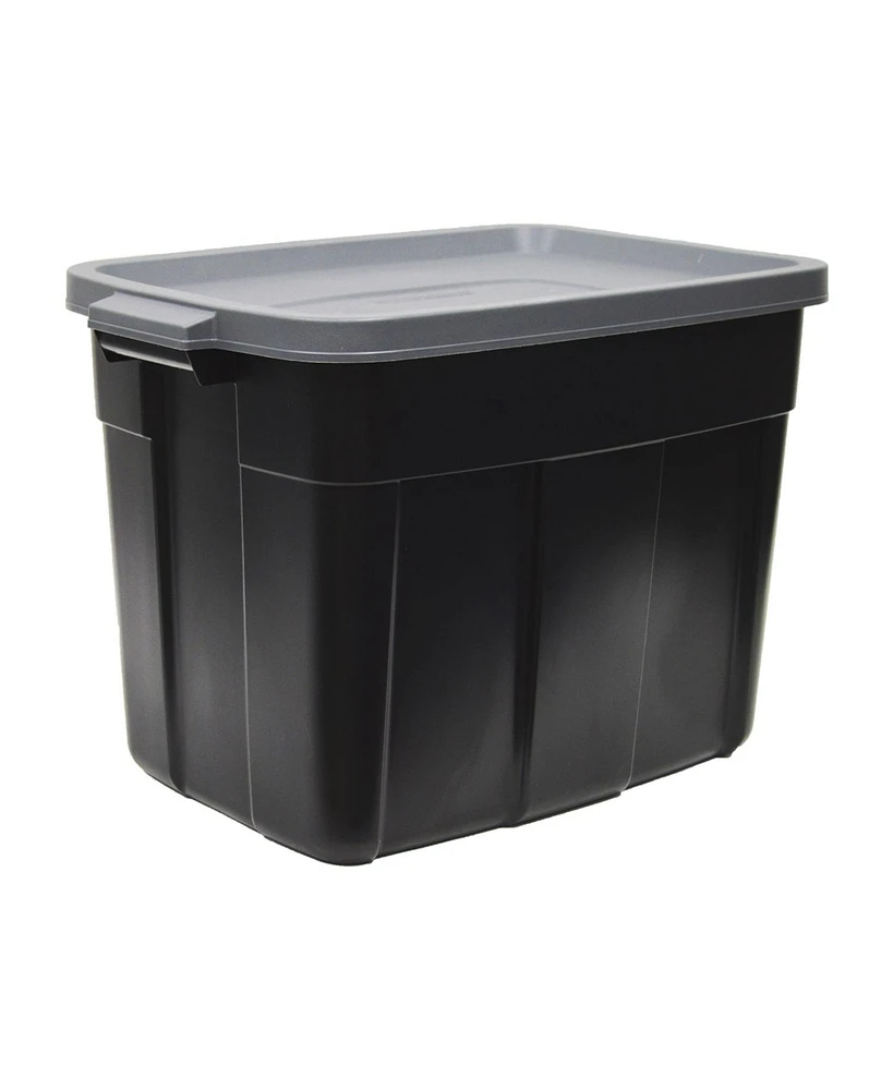 Rubbermaid Roughneck 18 Gal Storage Container Organizer, Black & Gray (6 Pack)