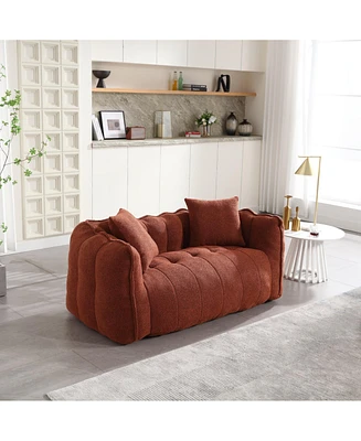 Soft beanbag chair with high resilience foam core for two people. The comfortable square recliner sofa is ideal for family members and friends engaged