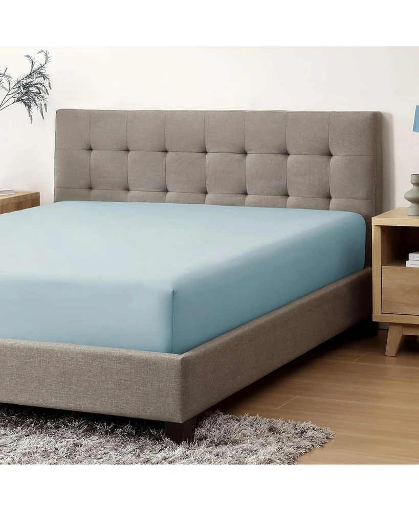 Soft as Silk Fitted Sheet with Durable Elastic Skirt for Snug Fit - 100% Cotton Sateen 300 Thread Count