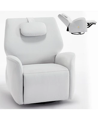 Swivel and Rocker Power Recliner Chair Max Degree 270° Heavy Duty Motion Mechanism with Usb Type-c Ports