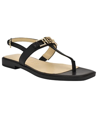 Guess Women's Reality G-Elite T-Strap Flat Sandals
