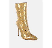 Echostage Rhinestones Embellished Metallic Boots