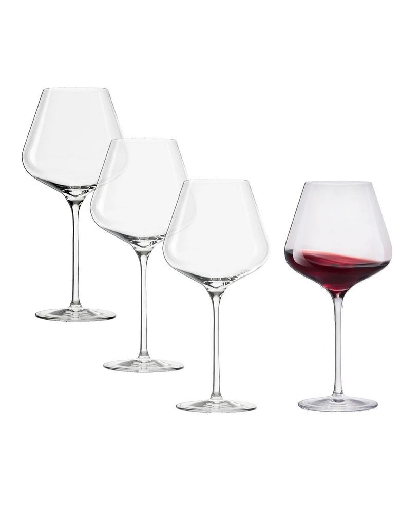 Stolzle Lausitz Quatrophil Burgundy Glasses, Set of 4