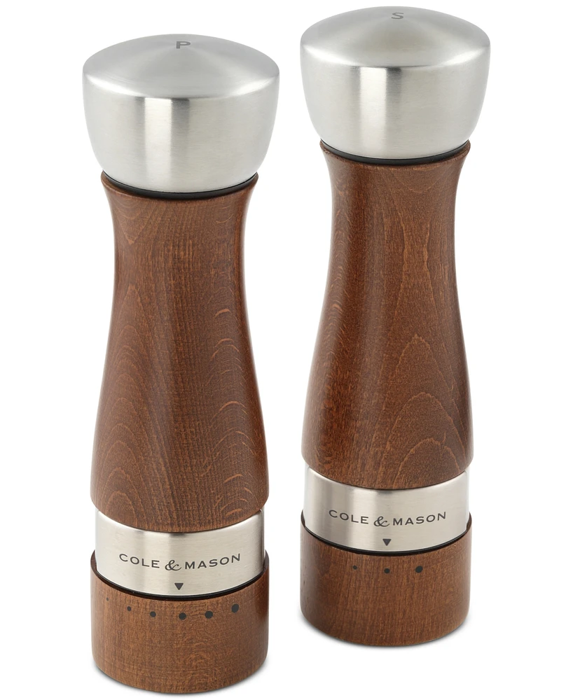 Cole & Mason Oldbury Walnut-Stained Salt & Pepper Mill Set