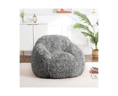 gaomon Bean Bag Chair, Adult Bean Bag Couch with Armrest, Soft Fluffy Faux Fur Beanbag Chair for Reading