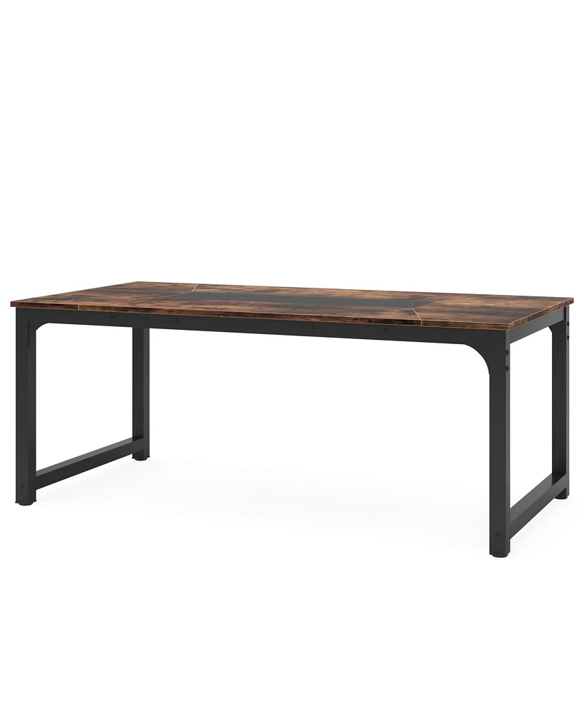 Tribesigns 78.7"x39.4" Dining Table, Industrial Kitchen Table for 8-10 Person, Rectangular Dinner Table for Dining Room Kitchen Living Room, with Heav