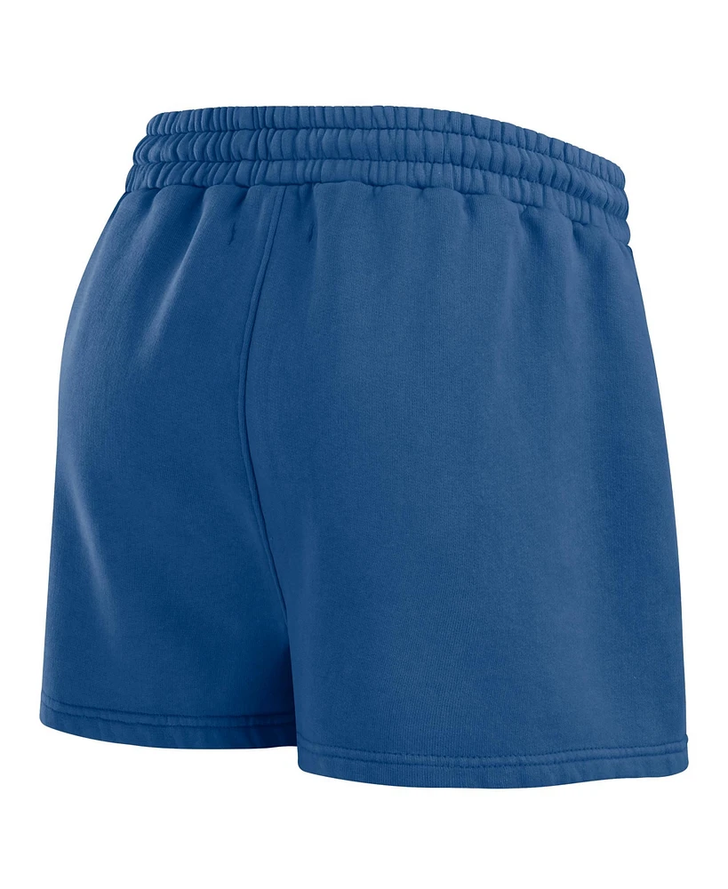 Wear by Erin Andrews Women's Navy Los Angeles Dodgers Washed Fleece Sweatshirt Shorts Lounge Set