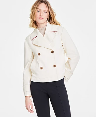On 34th Women's Casual Cropped Twill Peacoat, Exclusively at Macy's