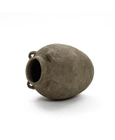 LuxenHome Rustic Brown Terracotta Cauldron 15.4-Inch Tall Vase