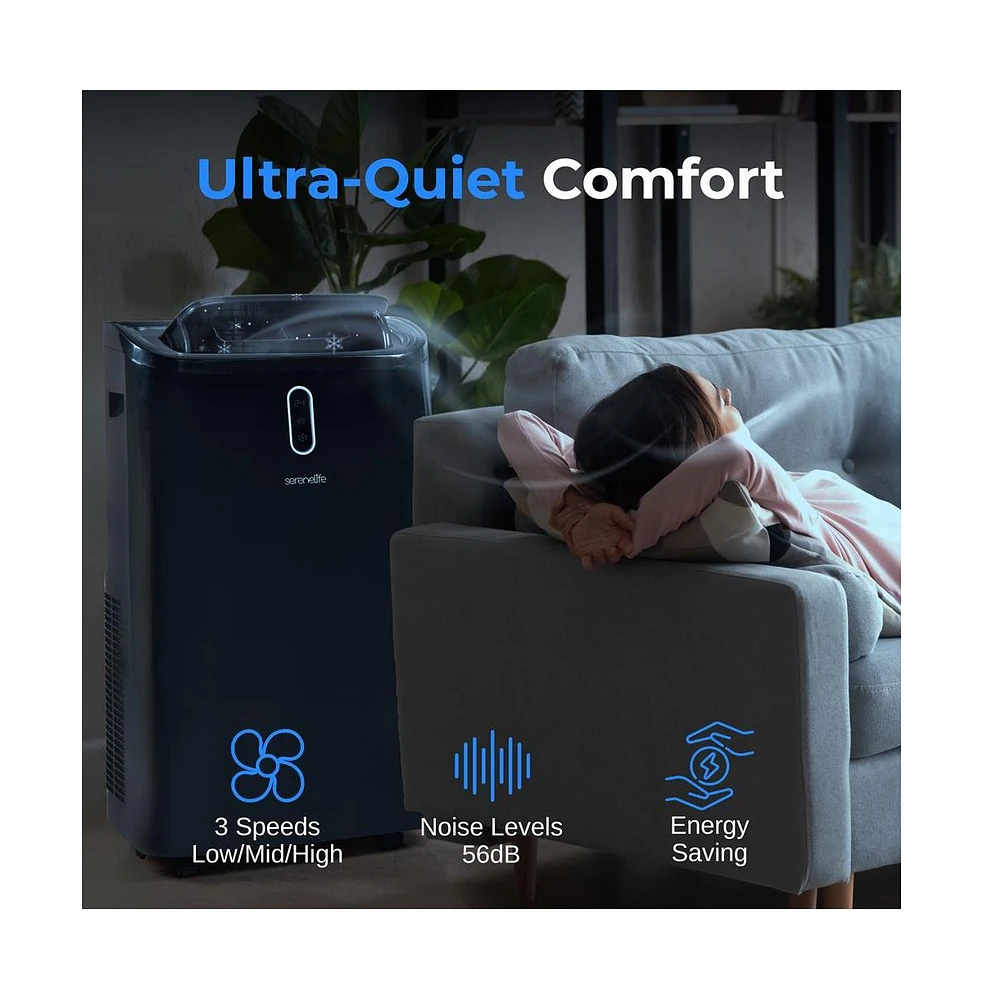SereneLife Portable Air Conditioner, 12000 Btu, Dehumidifier & Fan Modes