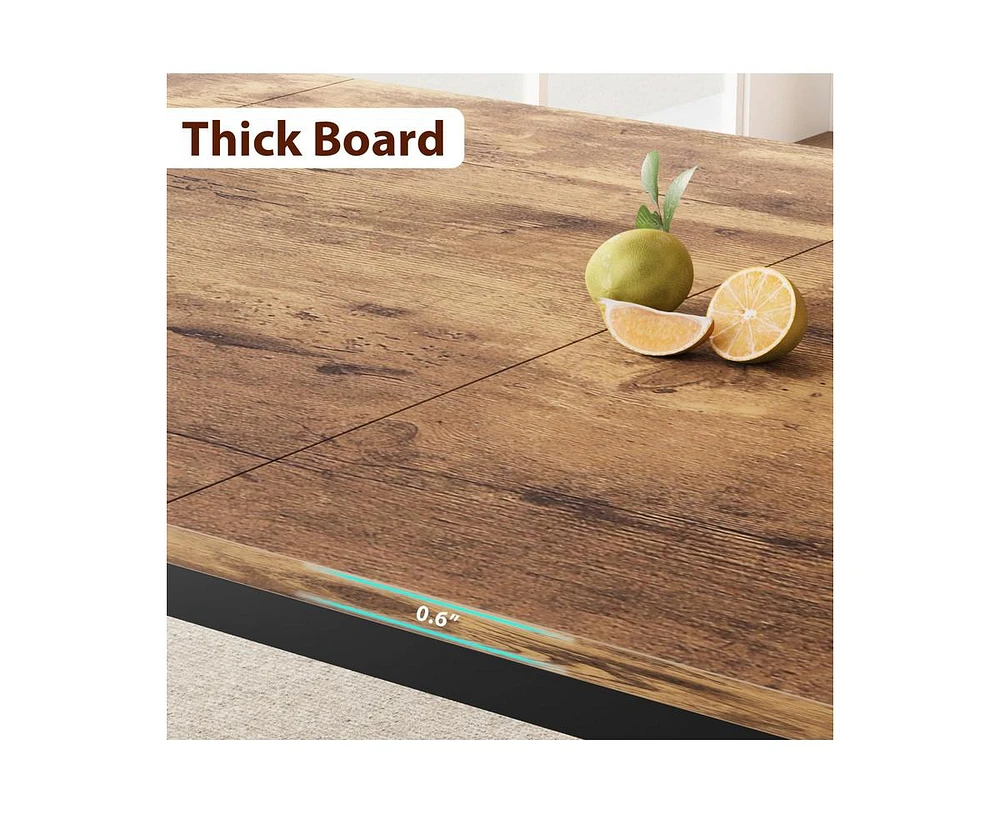 Industrial Dining Table for 68 People,78.7" Long Kitchen Table, Wood Dining Table, Kitchen & Dining Room Table,Rectangle Dining Room Table for 6