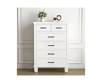 6 Drawer Dresser for Bedroom, Modern Chest of Drawers, 31.5 Inch Wide Storage Cabinet with Sturdy Legs, Tall Dresser Storage Tower for Closet Bedroom