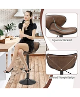 Gouun Set of 2 Adjustable Bar Stools Swivel Bar Chairs Pub Kitchen