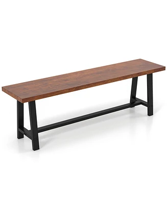 Gouun 60 Inch Dining Bench 3 Person Entryway Shoe Bench with Metal Frame