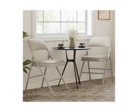4 Pack Folding Chairs With Padded Cushion and Back, for Outside, Foldable Metal Frame Hold Up to 350 Lbs,