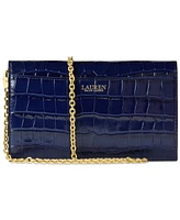 Lauren Ralph Adair Croc-Embossed Leather Small Crossbody