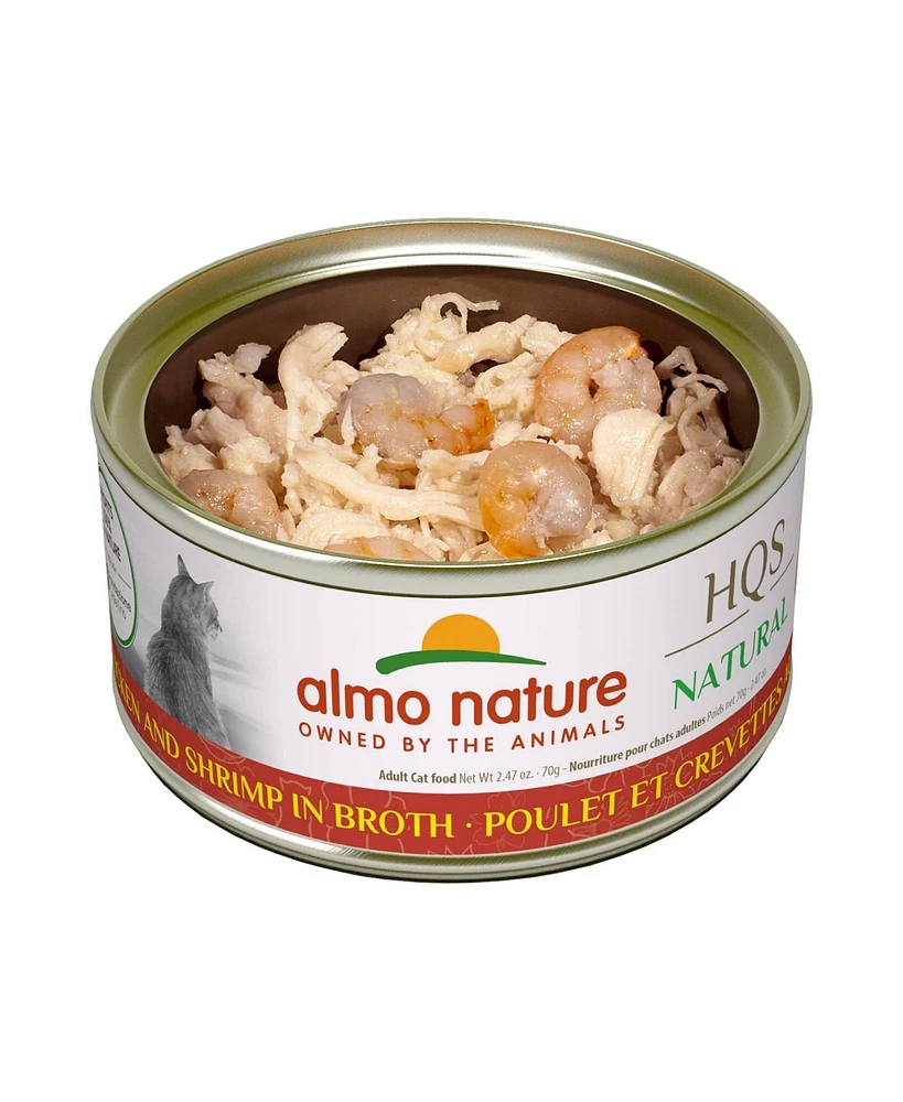Almo Nature Hqs Natural Cat 24pk (2.47oz): Chicken & Shrimp In Broth