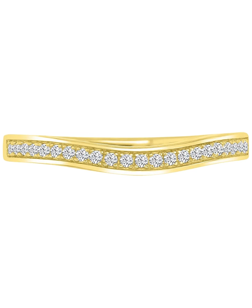 Cubic Zirconia Halo Tapered Split Shank Bridal Set