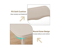 Boys and Girls Folding Table and Chairs Set of 3, Portable Table and Chair with Pu Soft Cushion, No Installation Required, Suitable for Eating