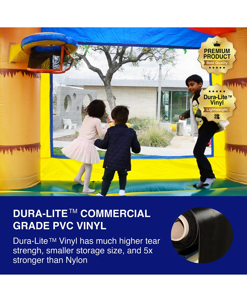 HeroKiddo Tropical Breeze Bounce House & Water Slide Combo with Detachable Pool (No Blower Included), Commercial Grade Inflatable