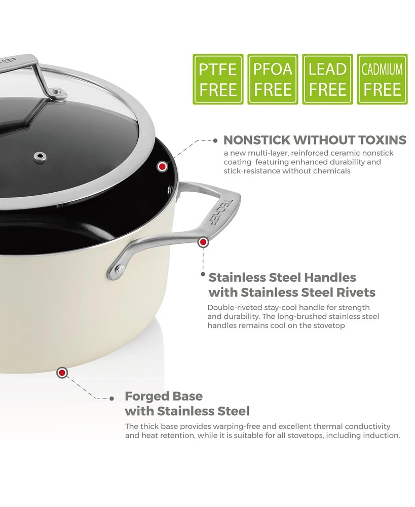 Techef - ValenCera - 5 Quart Soup Pot with Cover