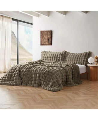 Snowball Chunky Bunny - Coma Inducer Oversized Comforter Set - Olive Earth,Queen
