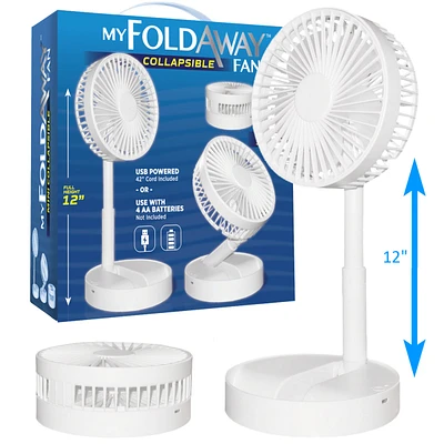2- in-1 Adjustable Height 11.8 in. Unique Foldable and Portable Mini Table Pedestal Fan
