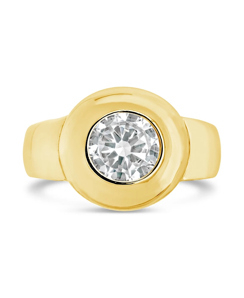 Sterling Forever Zora Cubic Zirconia Dome Signet Statement Ring