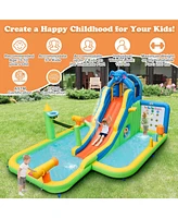 Inflatable Water Slide Giant Water Park for Kids Backyard Fun with 735W Blower