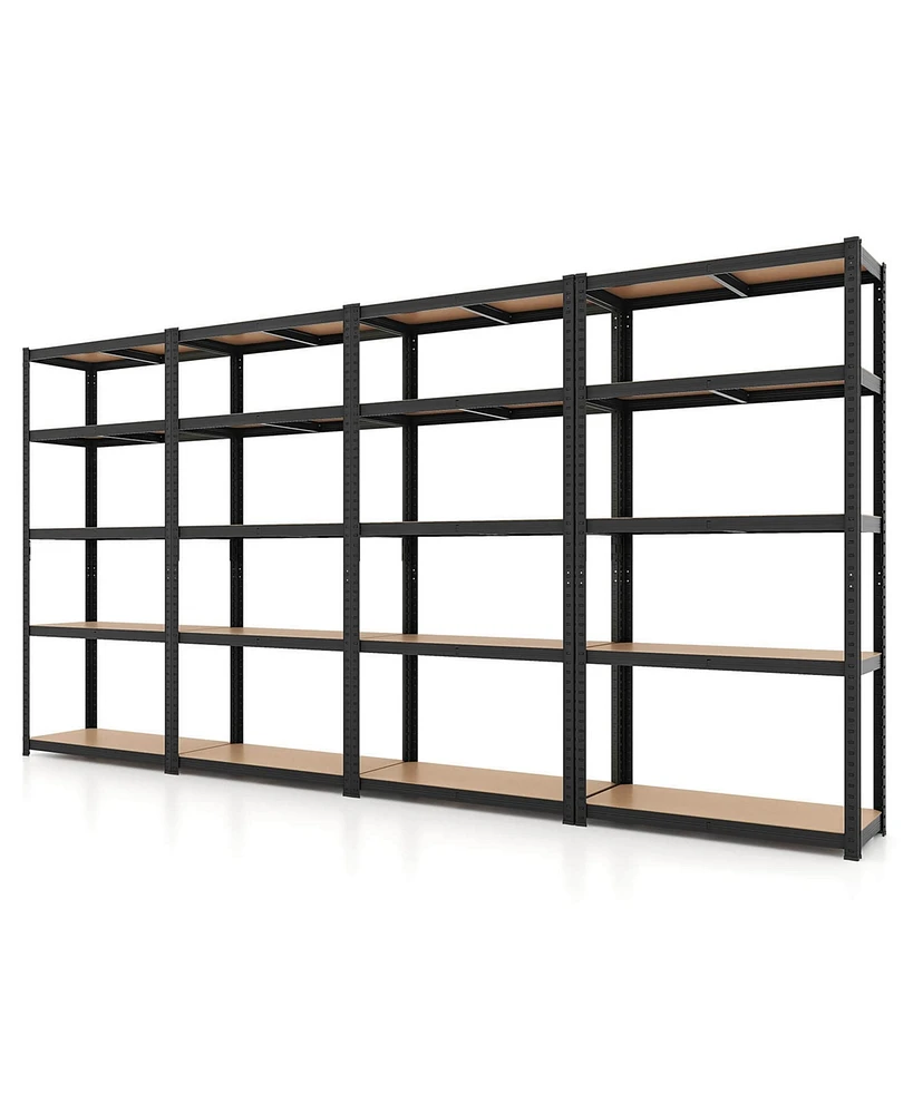 4 Pcs 5 Tier Adjustable Garage Shelving Unit with 2200 lbs Max Load for Warehouse