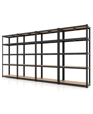 4 Pcs 5 Tier Adjustable Garage Shelving Unit with 2200 lbs Max Load for Warehouse
