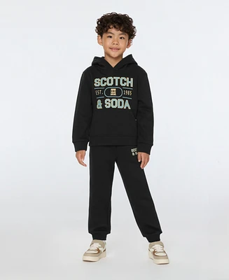 Scotch & Soda Little Boys Soft Graphic Fleece Hoodie Pant Set, 2- Piece set