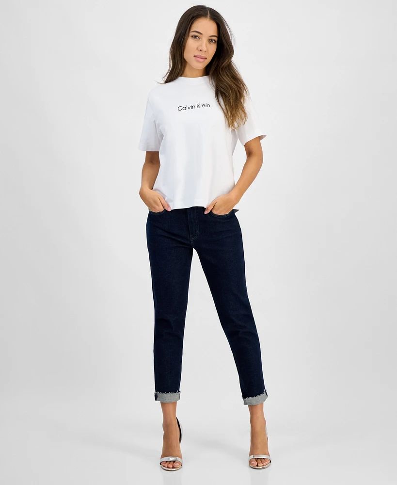 Calvin Klein Jeans Women's Cotton Relaxed-Fit Logo T-Shirt