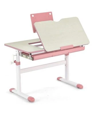Gouun Height Adjustable Kids Desk With Tilt Desktop Book Stand
