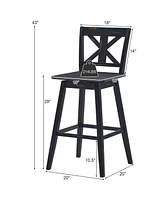 Gouun Set of 2 360-Degree Swivel Bar Stools for Home Restaurant