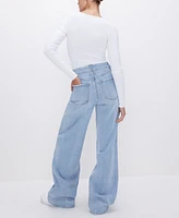 Good American Women's Skate High-Rise Wide-Leg Jeans