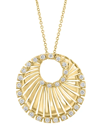 Effy Diamond Circular Pendant 18" Necklace (3/4 ct. t.w.) in 14k Gold