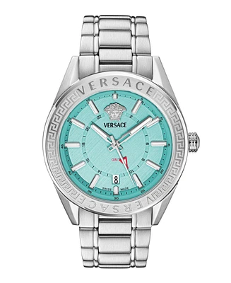 Versace Men's V-Code Silver Stainless Steel Bracelet Watch