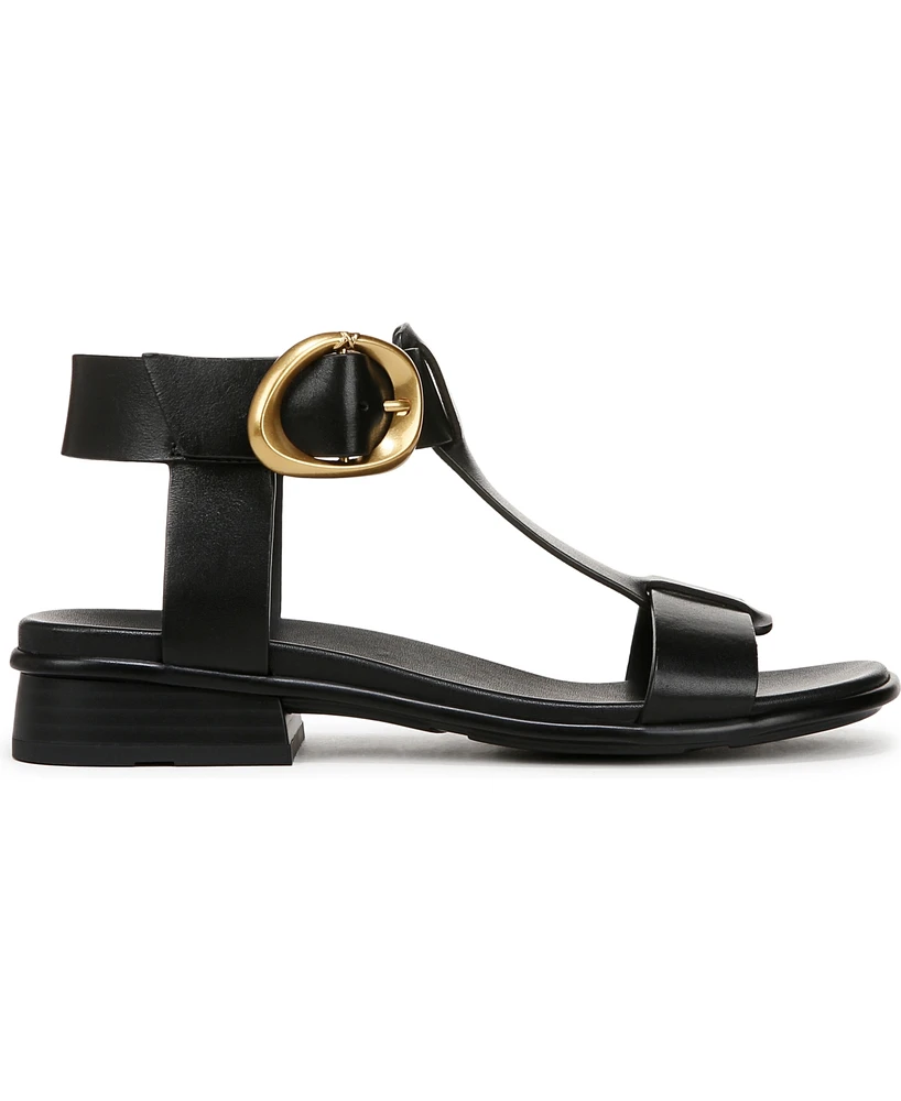 Naturalizer Women's Brandy T-Strap Stacked Low Block Heel Sandals