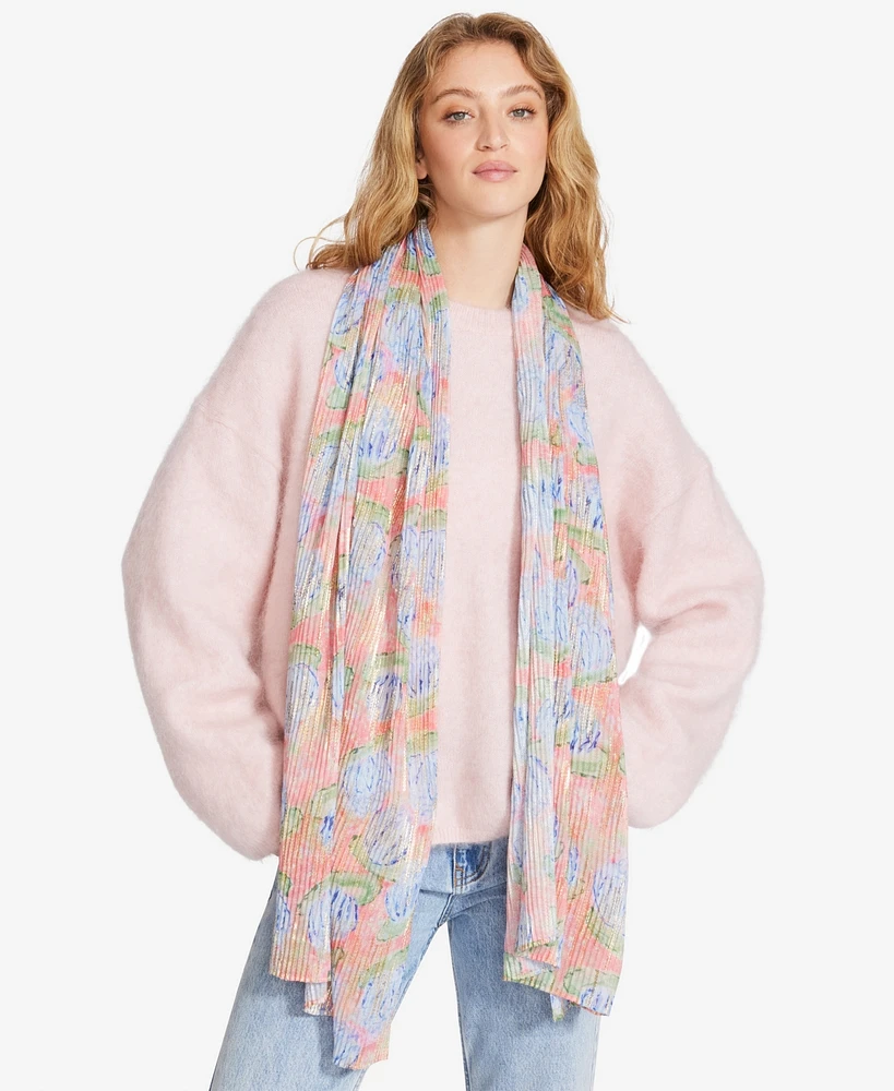 Steve Madden Crinkle Lily Foil Rectangular Scarf