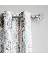 Mikko Leaf Print Semi-Sheer Grommet Curtain Panel