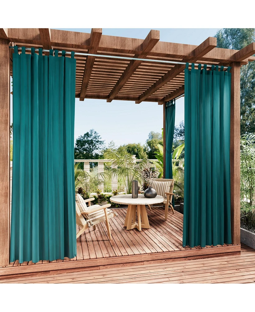 Awesome Home Outdoor Cabana Solid Uv Protected Privacy Tab Top Curtain Panel, 52"x108"