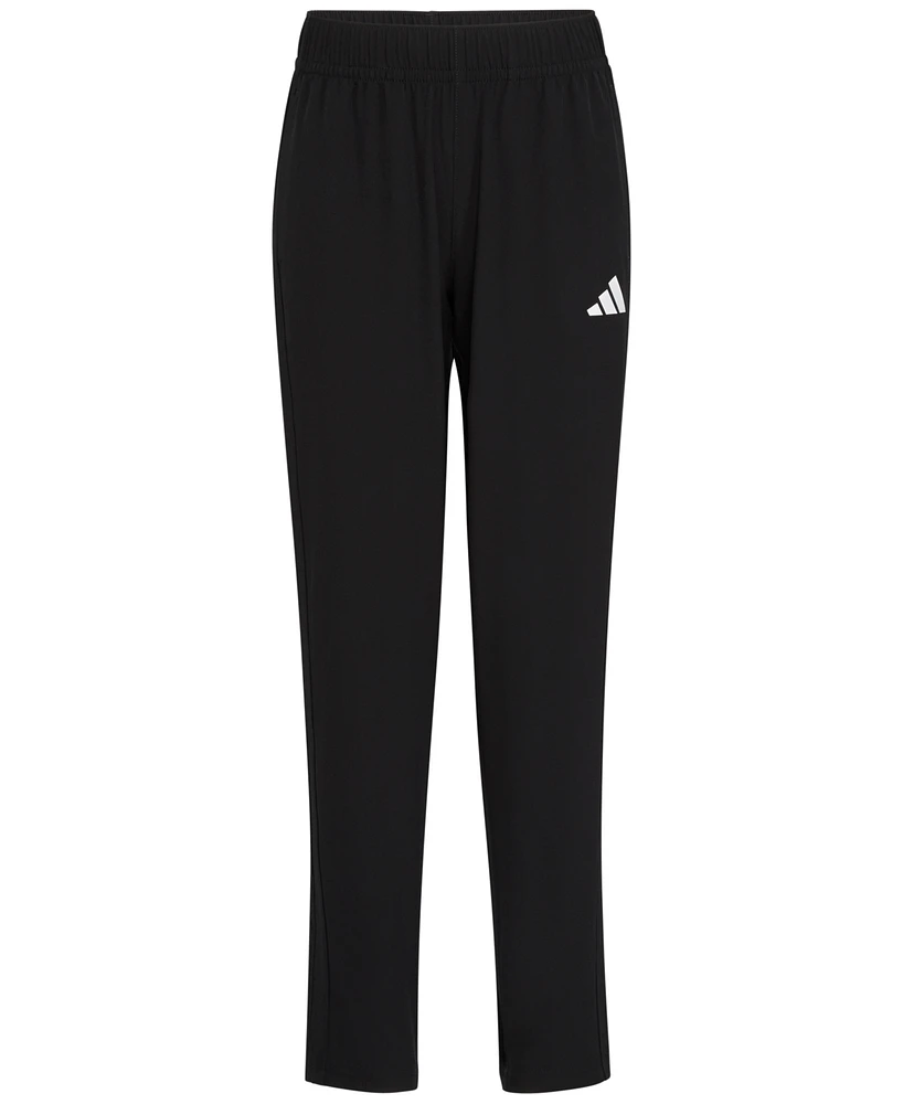 adidas Big Boys Elastic-Waistband Woven 3-Stipe Stretch Pants