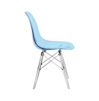 LeisureMod Dover Molded Side Chair with Acrylic Base