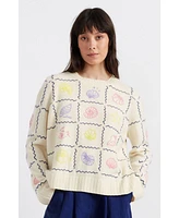 Chinti & Parker Women's La Mer Hand Embroidered Wool Cashmere Sweater