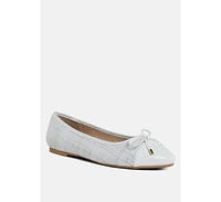 Junpey Plaid Tweed Ballet Flats